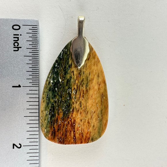 Dyed Bone Green Yellow Orange Teardrop Teardrop - Picture 2 of 2